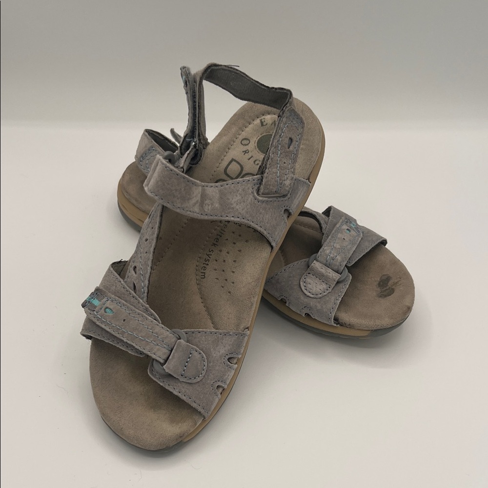 Earth Origins Sophie Gray Sandals with Adjustable Straps